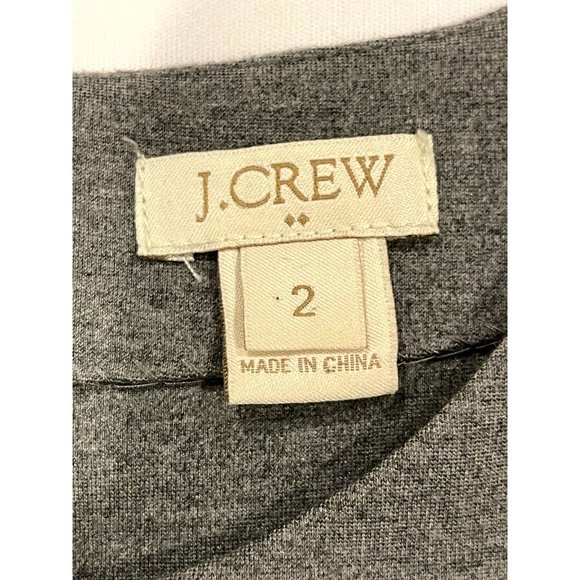 J. Crew Women Colorblock Ponte Dress A9687 Back Zip Crew Neck Gray Black Size 2 - Picture 6 of 8